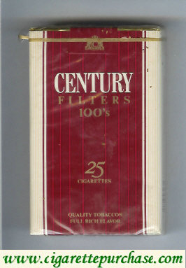 Century 100s cigarettes 25 quality tobaccos
